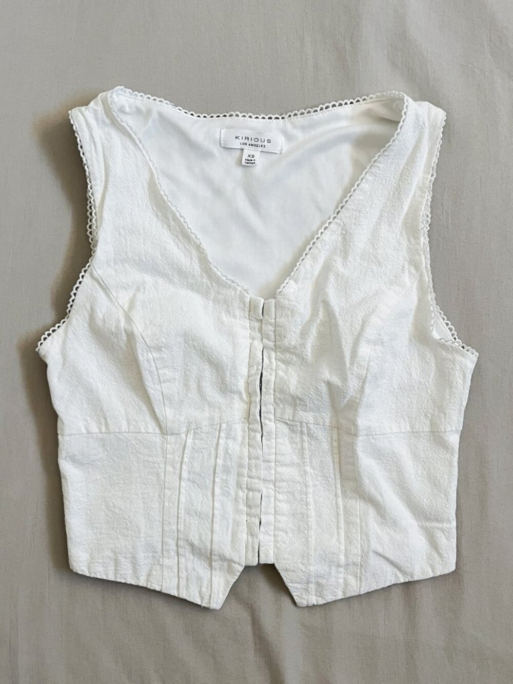 White Cropped Corset Vest 🤍